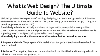 what is web design the ultimate what