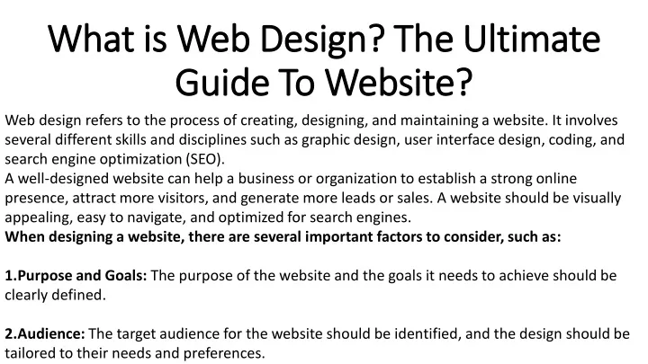 what is web design the ultimate what