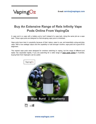 Buy An Extensive Range of Relx Infinity Vape Pods Online From VapingOz.docx