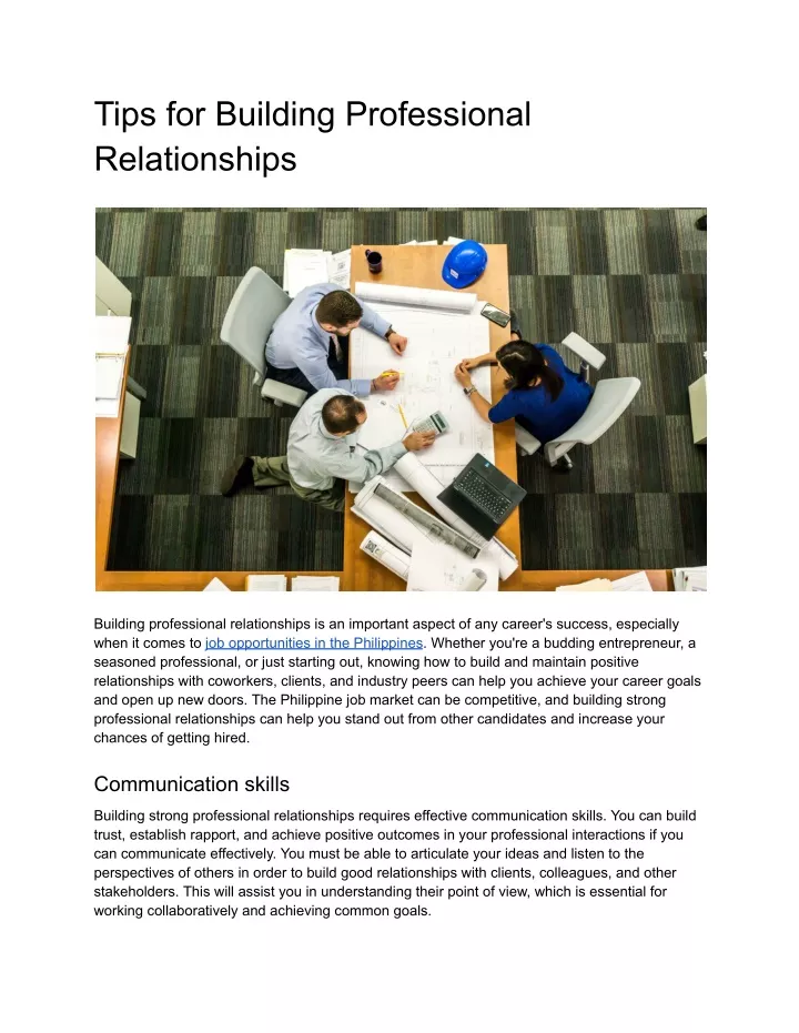 tips for building professional relationships