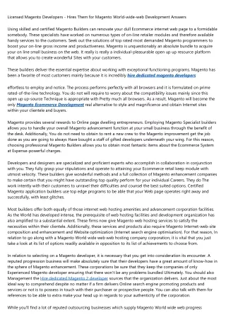licensed magento developers hires them