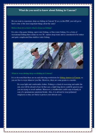 What do you need to know about fishing in Cancun?