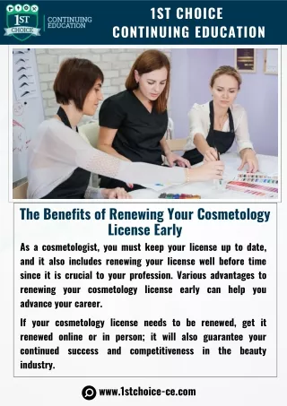 The Benefits of Renewing Your Cosmetology License Early