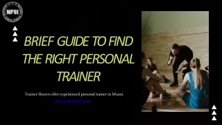 Brief Guide to Find the Right Personal Trainer