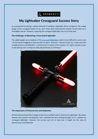 my lightsaber crossguard success story