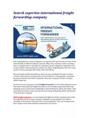 Search expertise international freight forwarding company