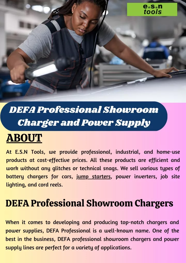 defa professional showroom charger and power