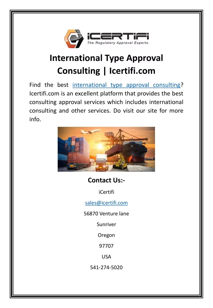 international type approval consulting icertifi