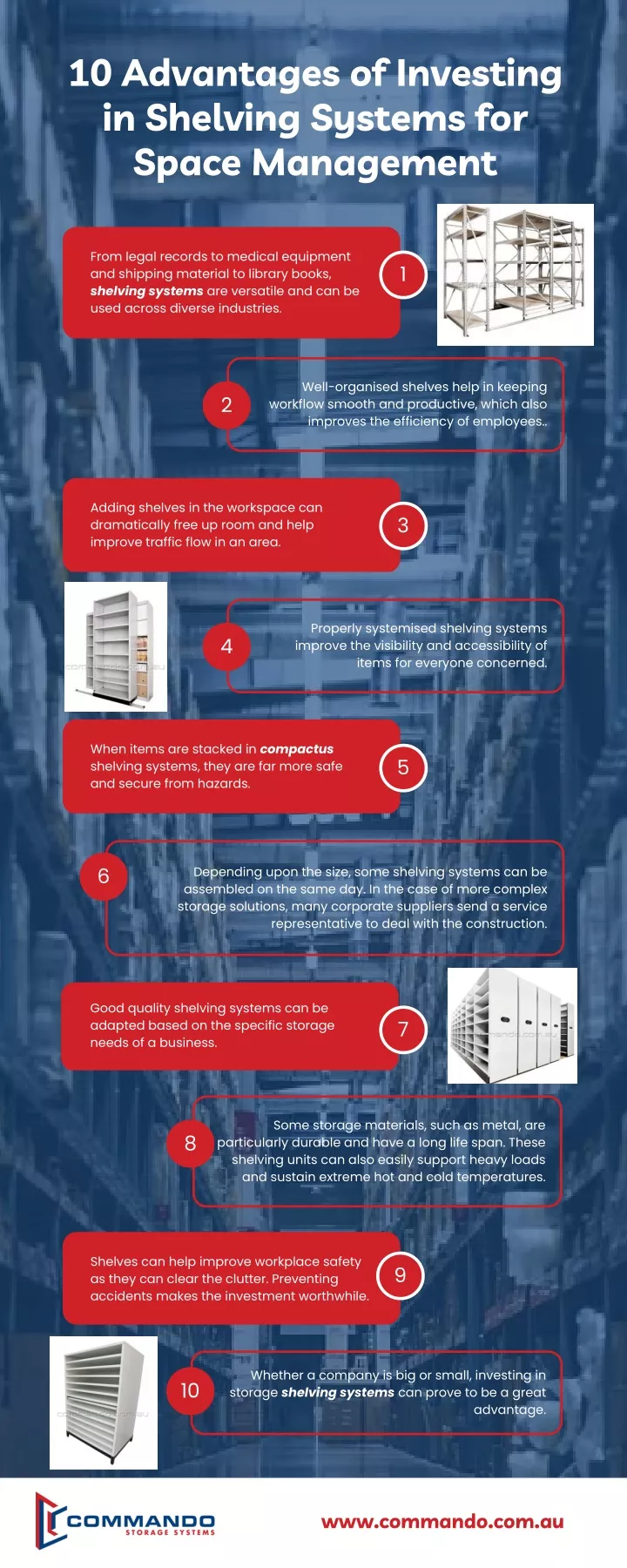 10 advantages of investing in shelving systems