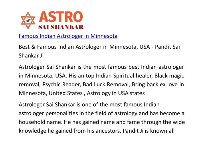 famous indian astrologer in minnesota best famous