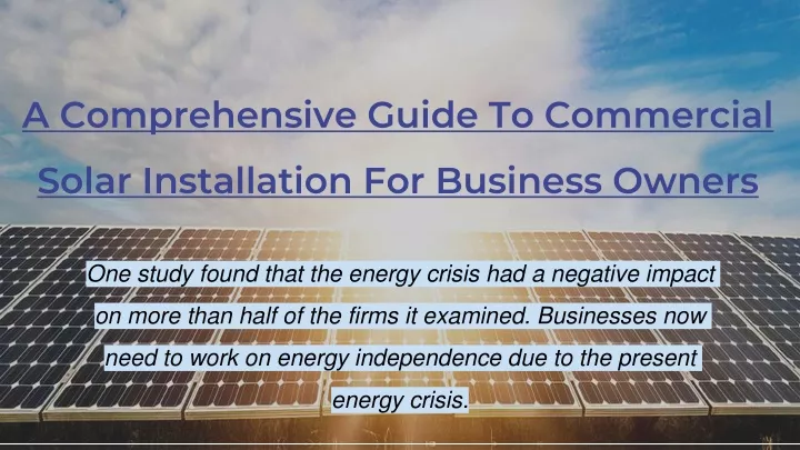 a comprehensive guide to commercial solar