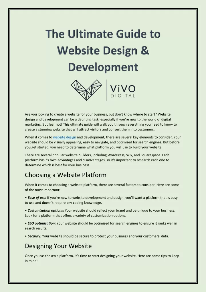 are you looking to create a website for your