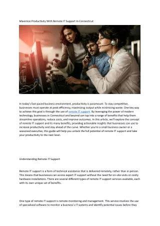 maximize productivity with remote it support