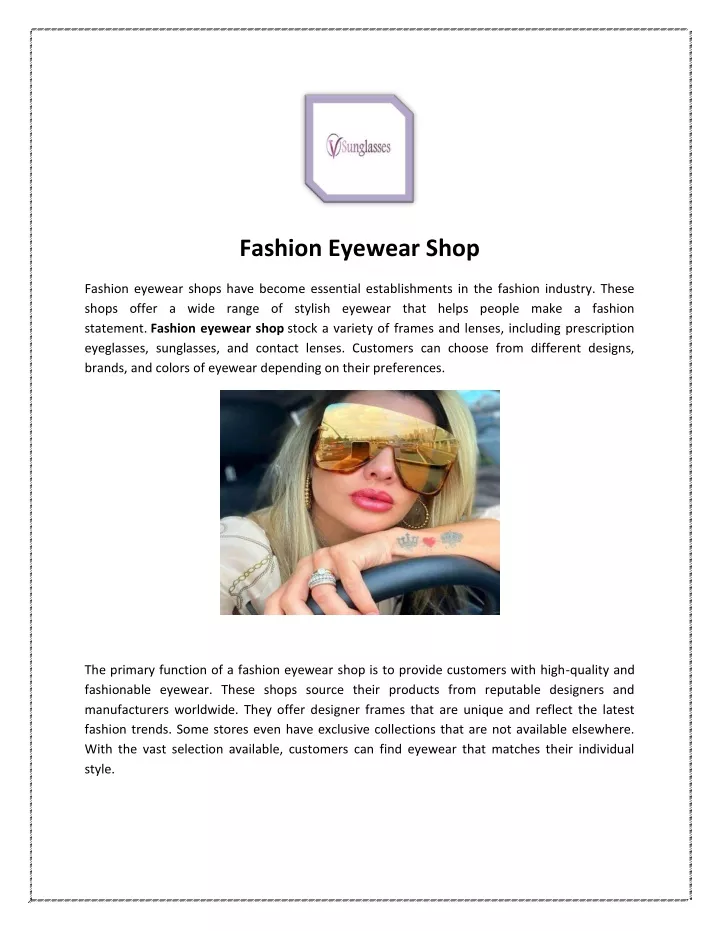 fashion eyewear shop