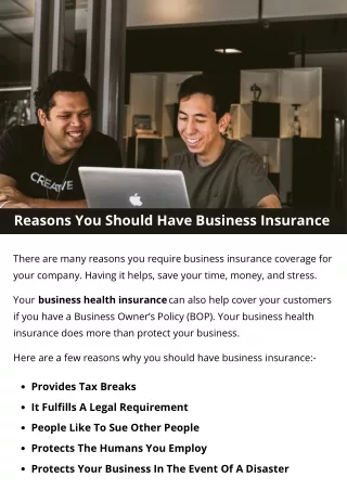 reasons you should have business insurance