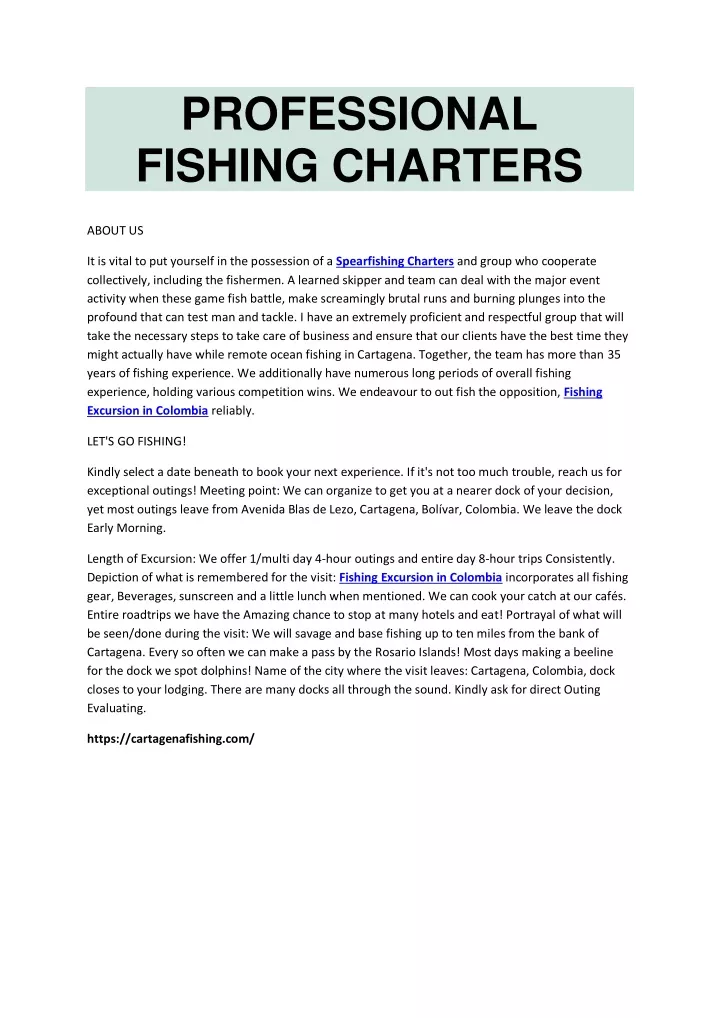 professional fishing charters