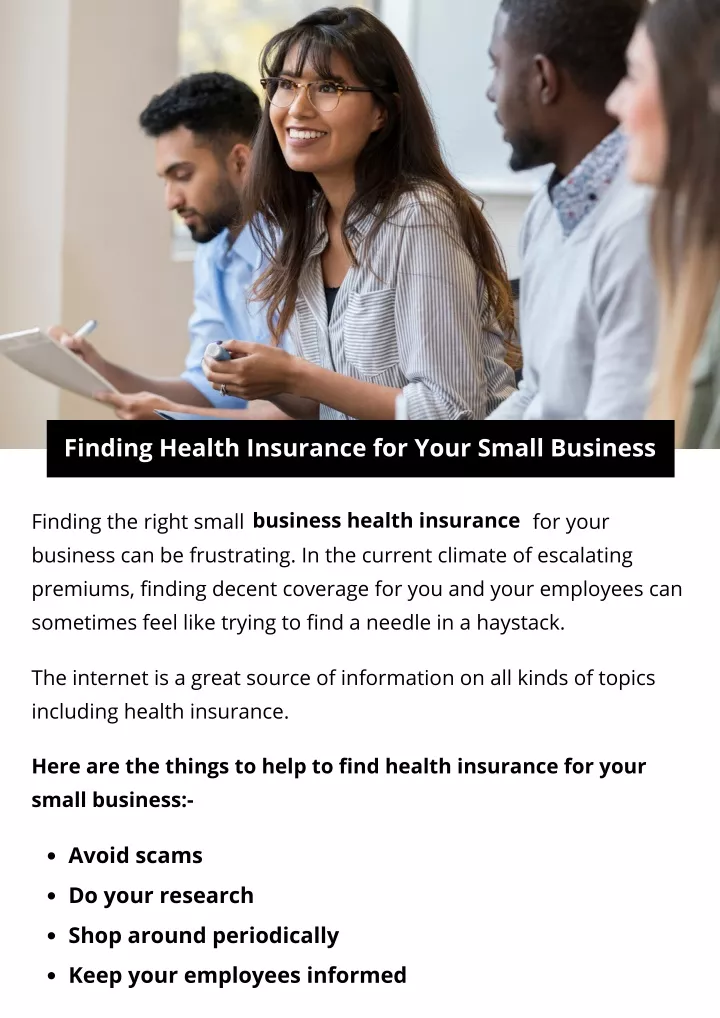 finding health insurance for your small business