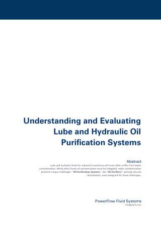 Understanding and Evaluating Vacum Dehydration Oil Purifiers