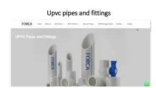 Upvc pipes and fittings