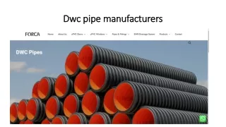 Dwc pipe manufacturers