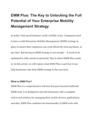 emm plus the key to unlocking the full potential