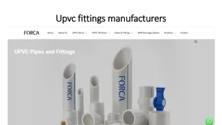 Upvc fittings manufacturers