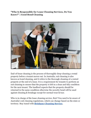 _Who Is Responsible for Lease Cleaning Services, Do You Know