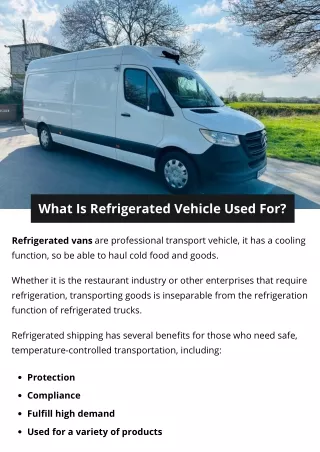 what is refrigerated vehicle used for