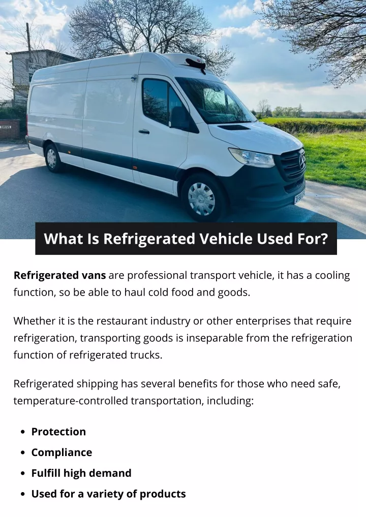 what is refrigerated vehicle used for
