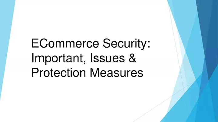 ecommerce security important issues protection