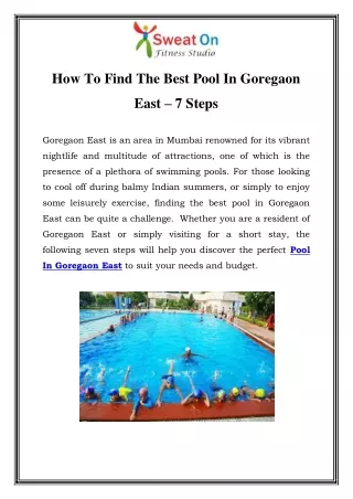 Pool In Goregaon East Call-9870275704
