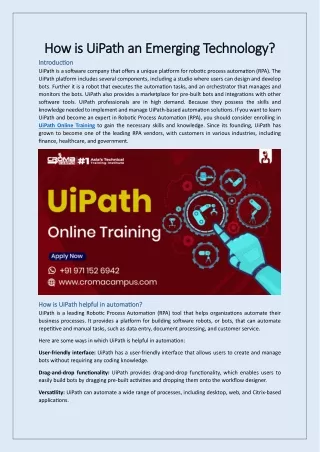 How is UiPath an Emerging Technology