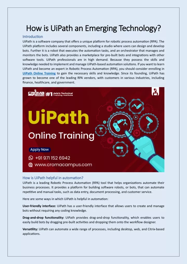 how is uipath an how is uipath an e emerging