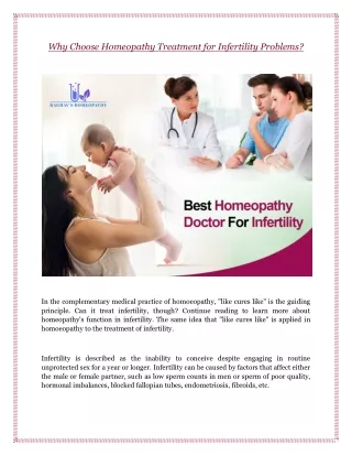 Why Choose Homeopathy Treatment for Infertility Problems?