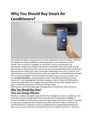 why you should buy smart air conditioners