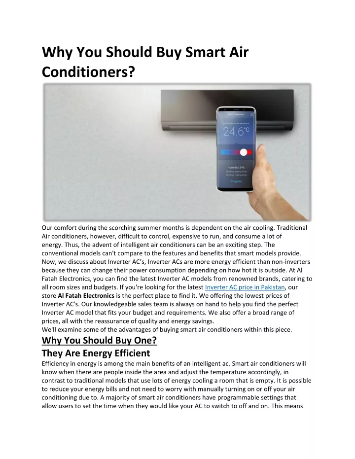 why you should buy smart air conditioners