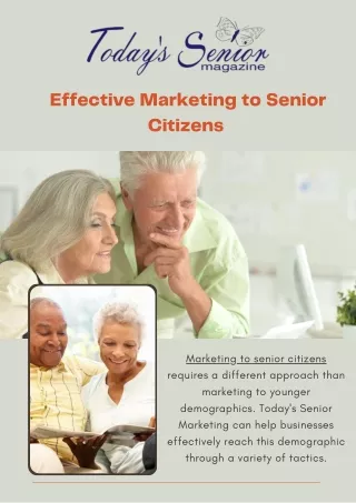 Effective Marketing to Senior Citizens - TodaySSR