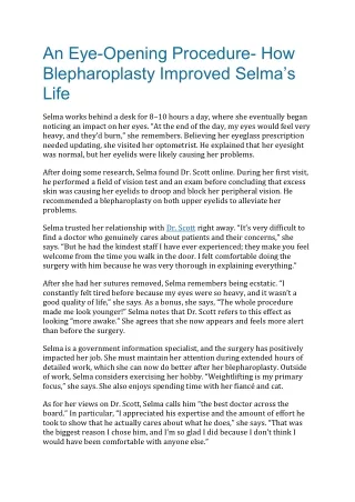 an eye opening procedure how blepharoplasty