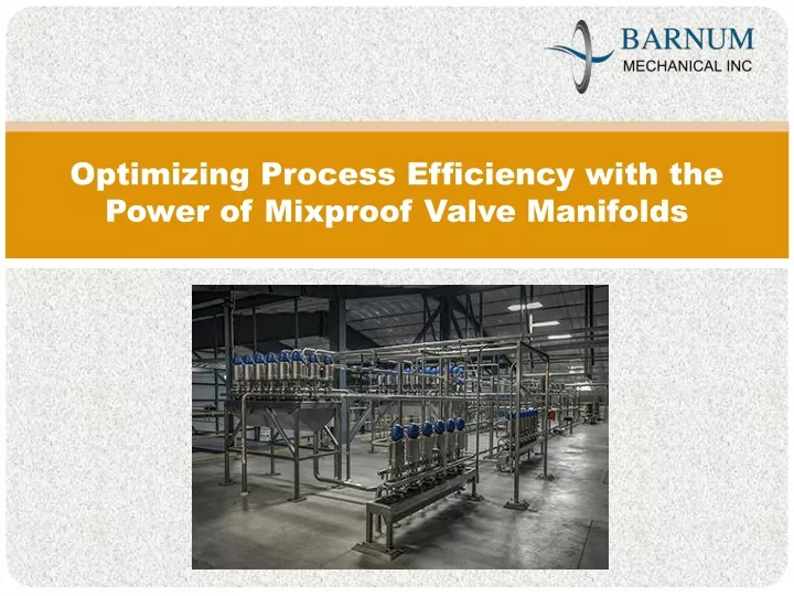 optimizing process efficiency with the power of mixproof valve manifolds