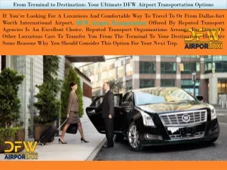 From Terminal to Destination: Your Ultimate DFW Airport Transportation Options