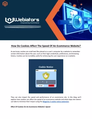 how do cookies affect the speed of an ecommerce