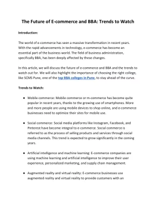 the future of e commerce and bba trends to watch