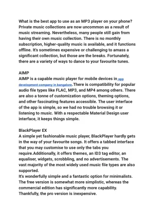 what is the best app to use as an mp3 player