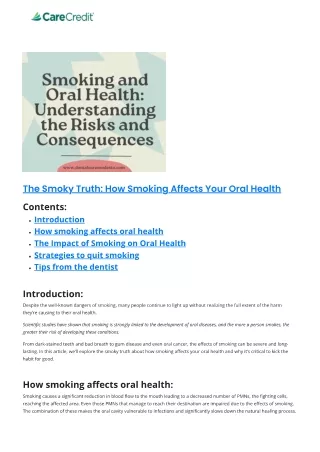PPT - The Smoky Truth: How Smoking Affects Your Oral Health PowerPoint ...