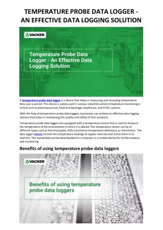 TEMPERATURE PROBE DATA LOGGER - AN EFFECTIVE DATA LOGGING SOLUTION