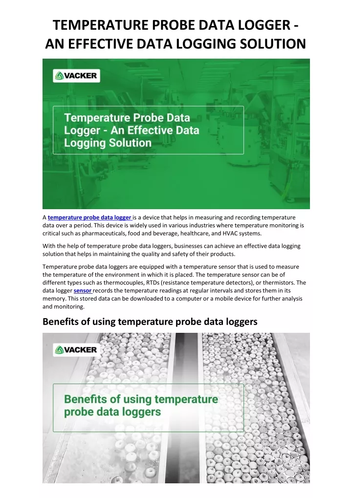 temperature probe data logger an effective data logging solution