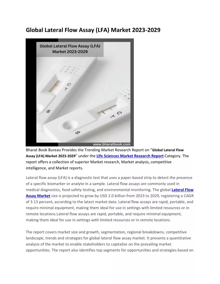 global lateral flow assay lfa market 2023 2029