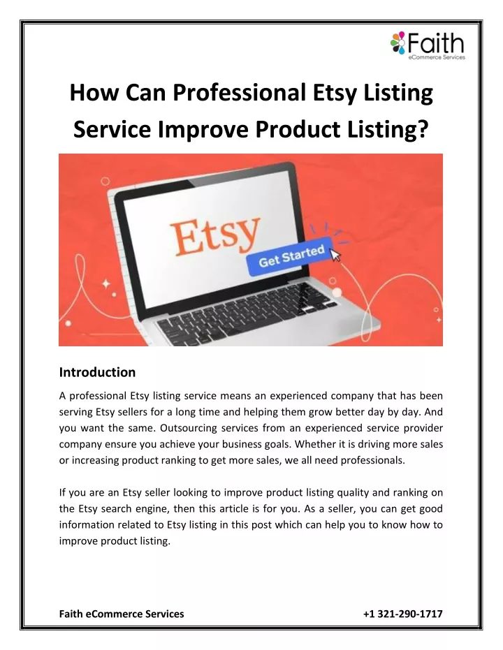 how can professional etsy listing service improve