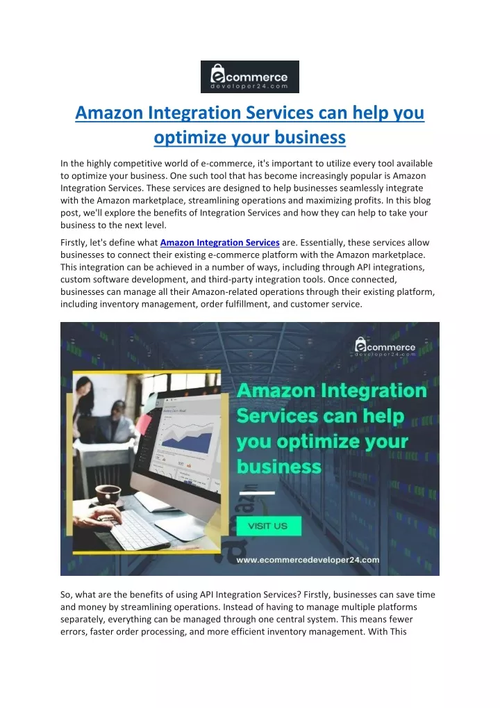 amazon integration services can help you optimize
