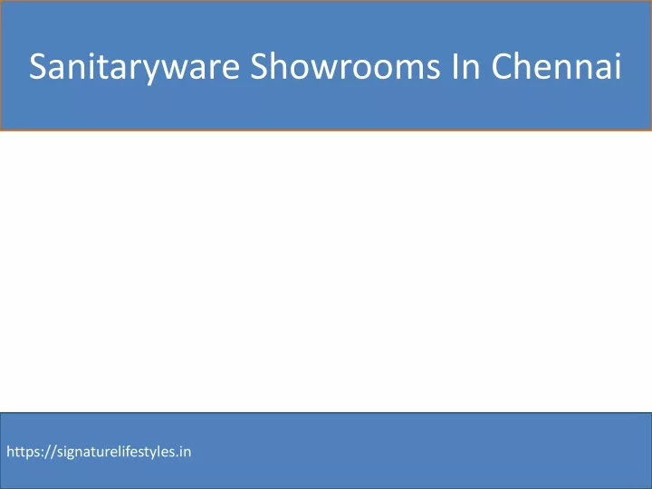 sanitaryware showrooms in chennai